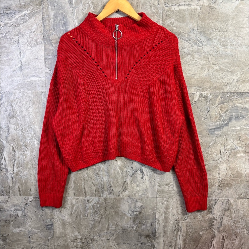 H&M Red Cowl Neck Sweater
